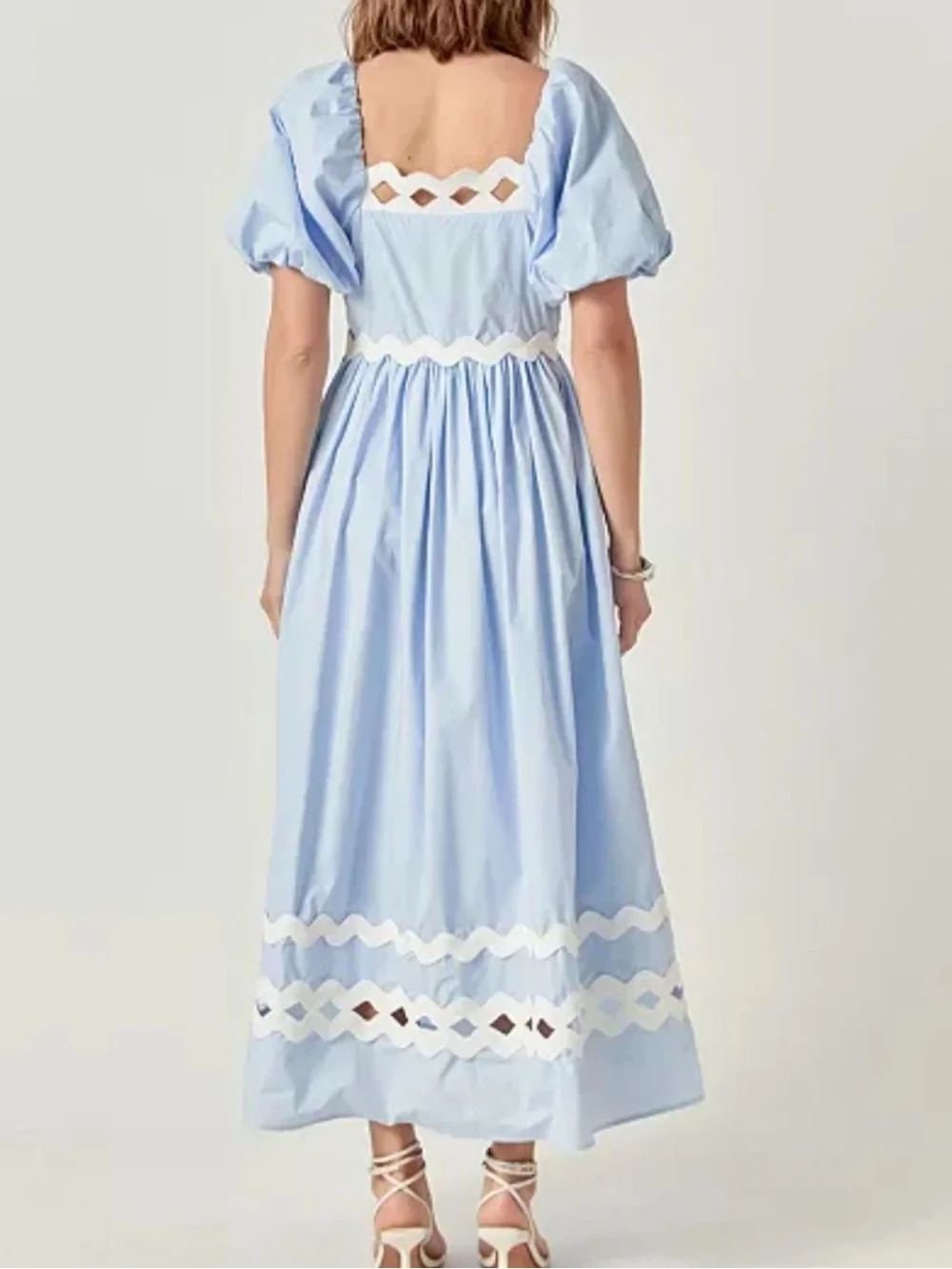 English Factory Women's Scallop-Trim Cotton Midi Dress S - Picture 2 of 7